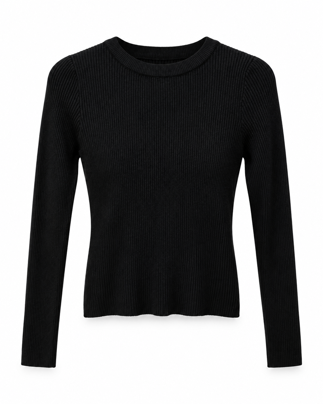 Pull fille noir côtelé Mahaut