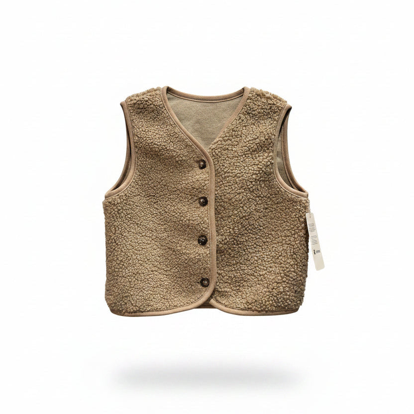 Gilet sans manches fille effet mouton Anélya