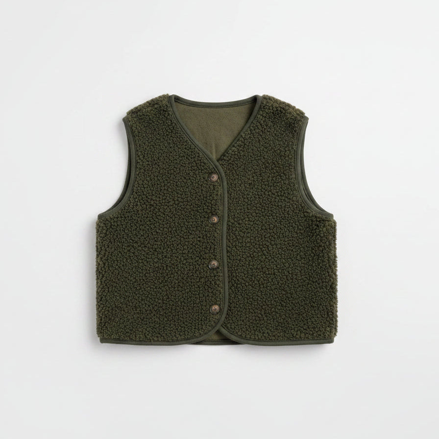 Gilet sans manches fille effet mouton Anélya