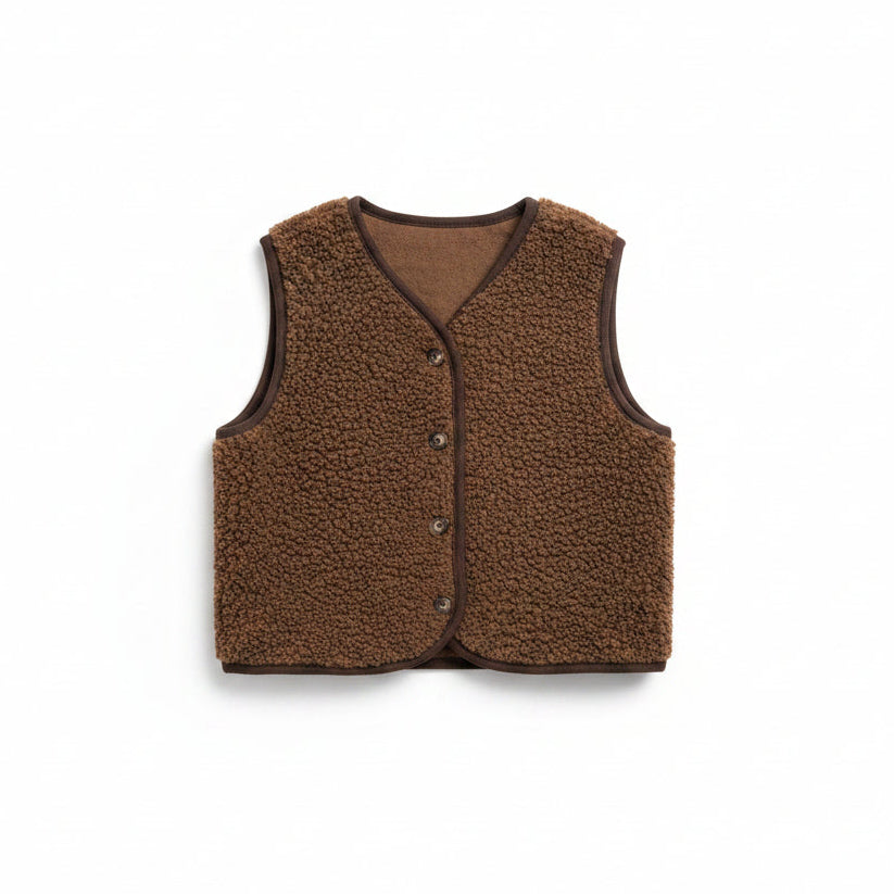 Gilet sans manches fille effet mouton Anélya