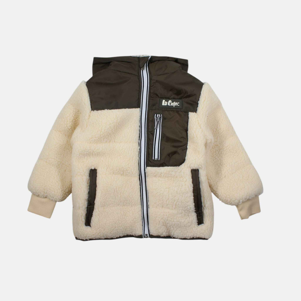 Veste Nils – Teddy garçon écru & kaki Lee Cooper