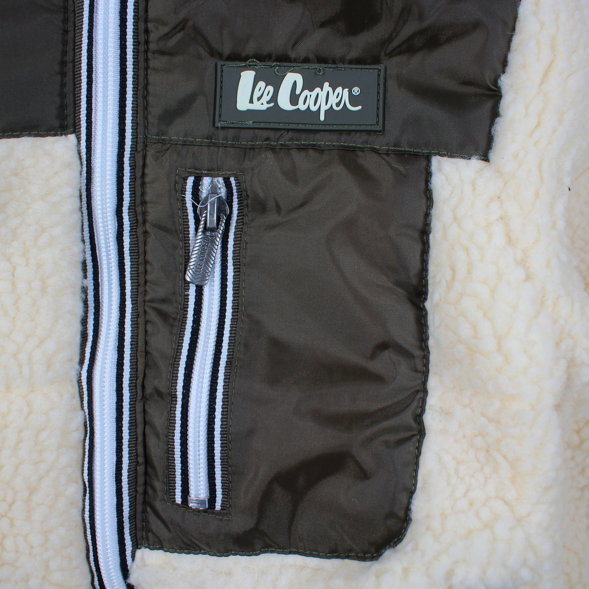 Veste Nils – Teddy garçon écru & kaki Lee Cooper