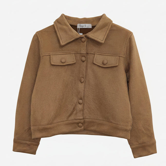 Veste enfant en suédine camel